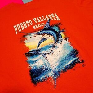 Vintage 90s Mexico orange top tee tshirt